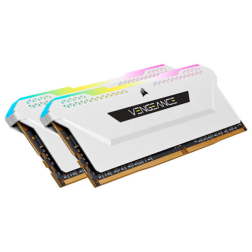 Corsair Vengeance RGB PRO SL Series 16 Go (2 x 8 Go) DDR4 3200 MHz CL16 - Blanc – Image 2