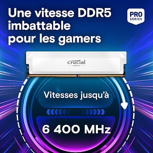 Crucial Pro DDR5 Overclocking 32 Go (2 x 16 Go) 6400 MHz CL38 Blanc – Image 2