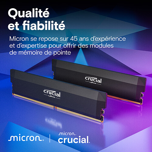 Crucial Pro DDR5 Overclocking 32 Go (2 x 16 Go) 6400 MHz CL38 Blanc – Image 3