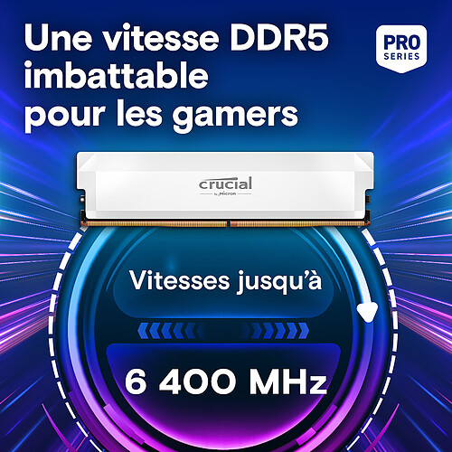 Crucial Pro DDR5 Overclocking 64 Go (2 x 32 Go) 6000 MHz CL40 Blanc – Image 2