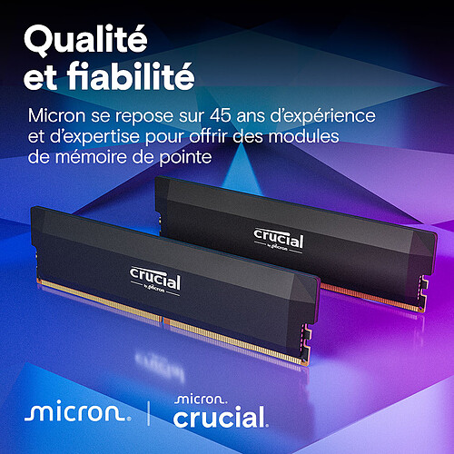 Crucial Pro DDR5 Overclocking 64 Go (2 x 32 Go) 6000 MHz CL40 Blanc – Image 3